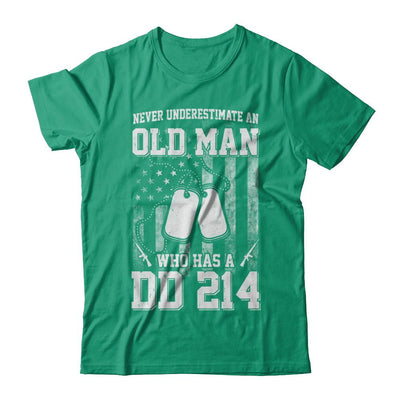Never Underestimate An Old Man Who Has DD214-T-Shirt & Hoodie-Classic T-Shirt-Kelly Green