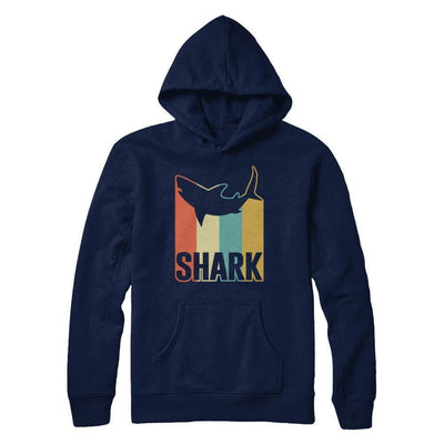 Classic Vintage Retro Style Shark-T-Shirt & Hoodie-Pullover Hoodie-Navy
