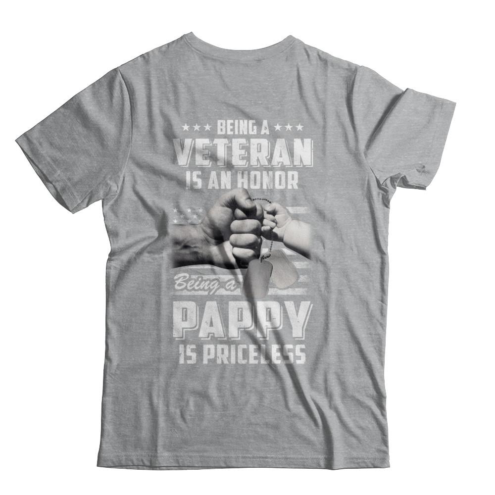 Being A Veteran Is An Honor Being A Pappy Is Priceless-T-Shirt & Hoodie-Classic T-Shirt-Sport Grey