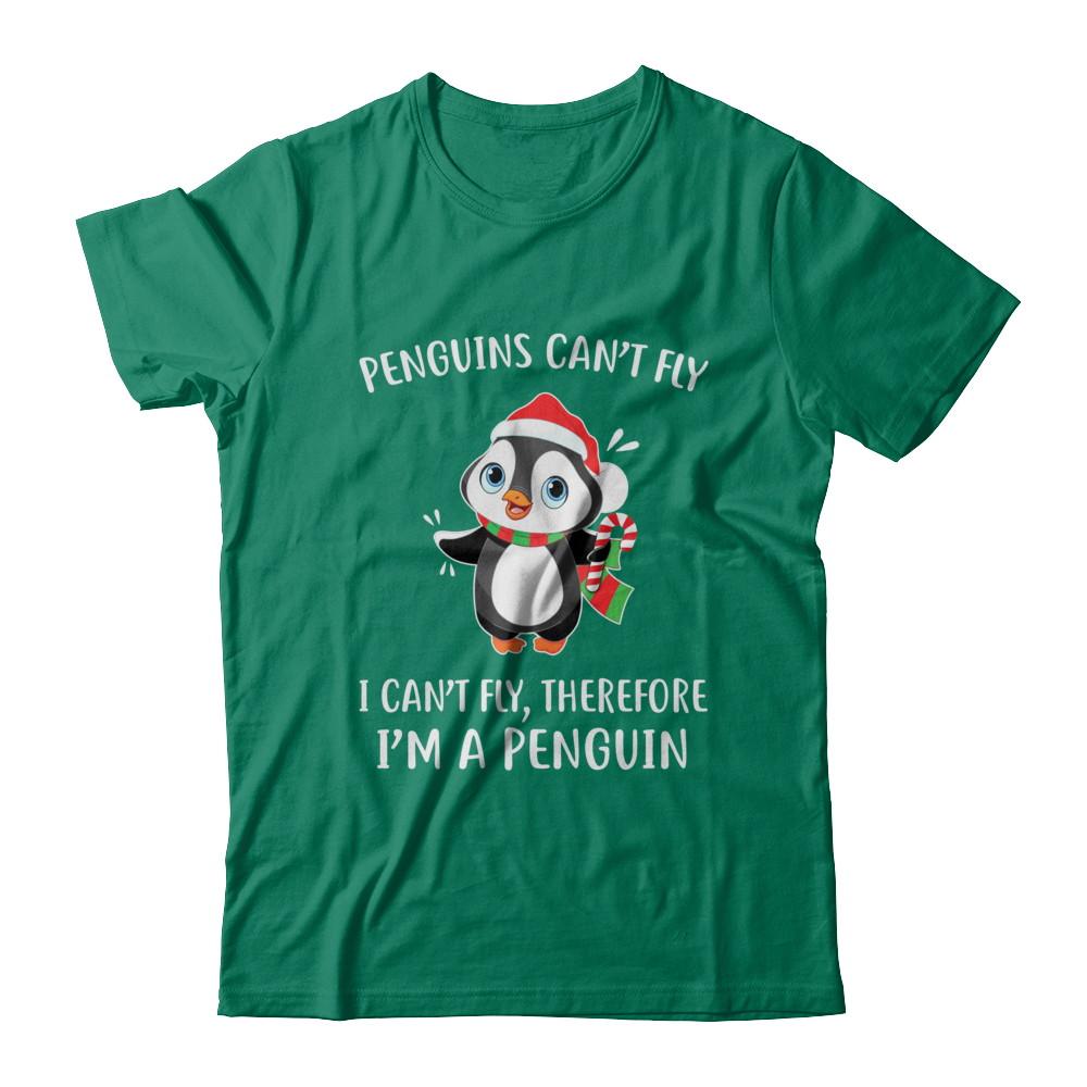 Funny Penguin I Can't Fly Christmas Gift-T-Shirt & Sweatshirt-Classic T-Shirt-Kelly Green