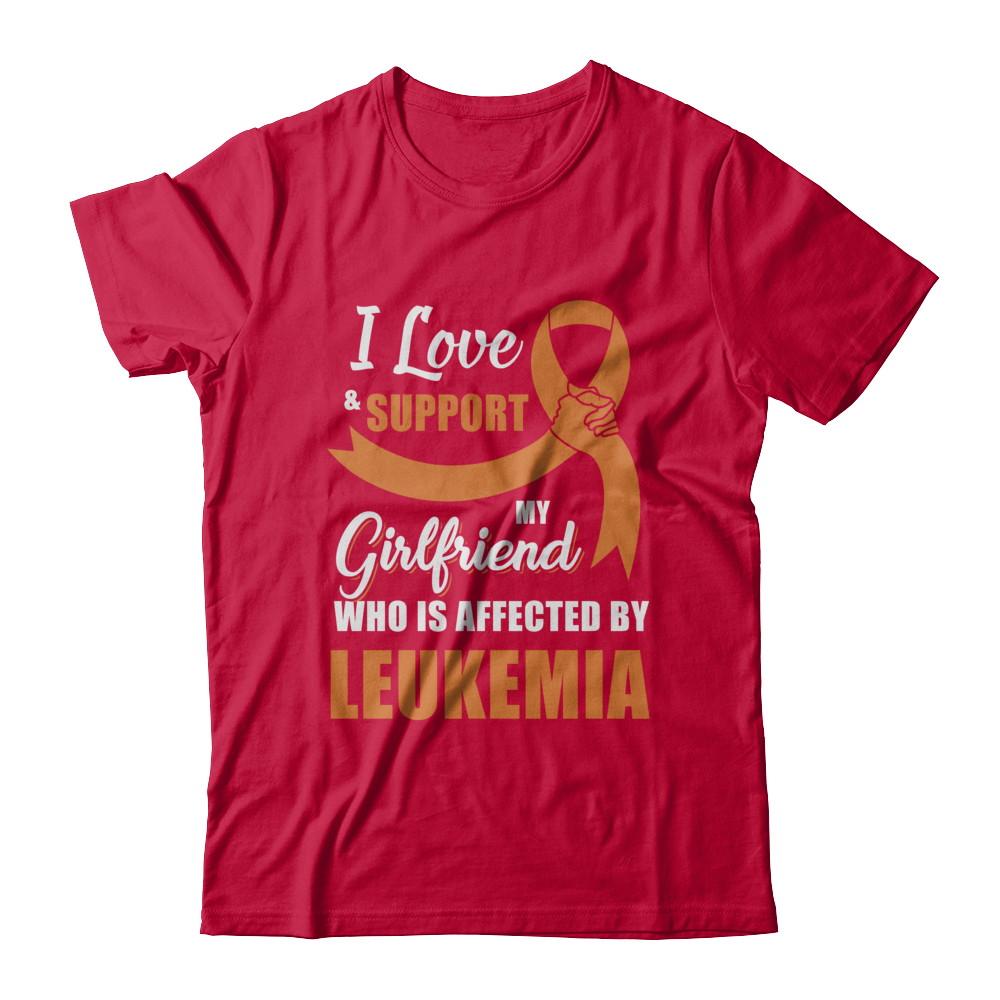 Leukemia Awareness Support Orange Girlfriend Boyfriend-T-Shirt & Hoodie-Classic T-Shirt-Red