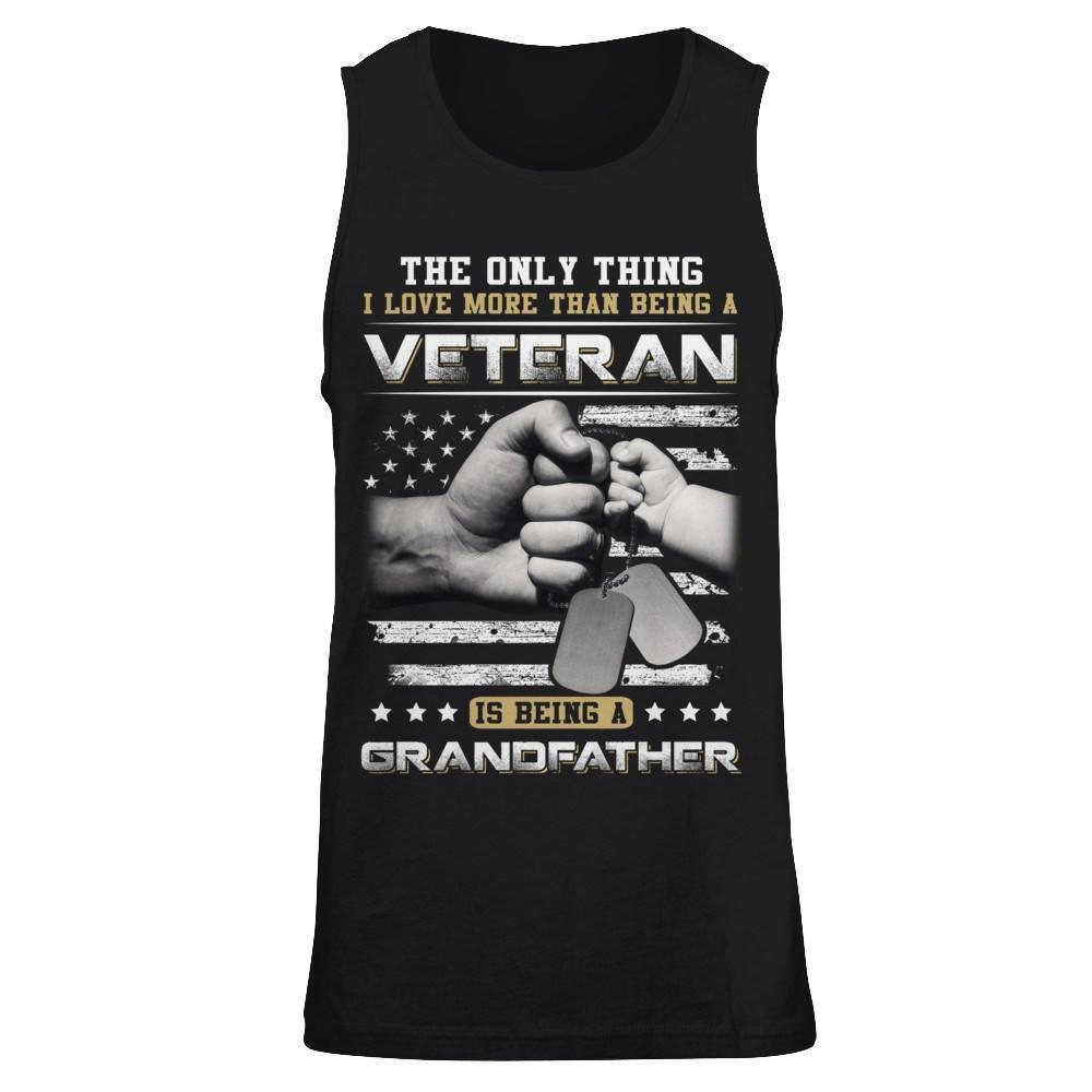 I Love More Than Being A Veteran Is Being A Grandfather-T-Shirt & Hoodie-Unisex Tank-Black