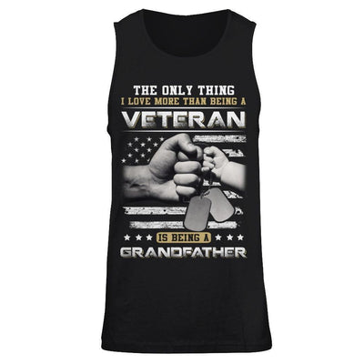 I Love More Than Being A Veteran Is Being A Grandfather-T-Shirt & Hoodie-Unisex Tank-Black