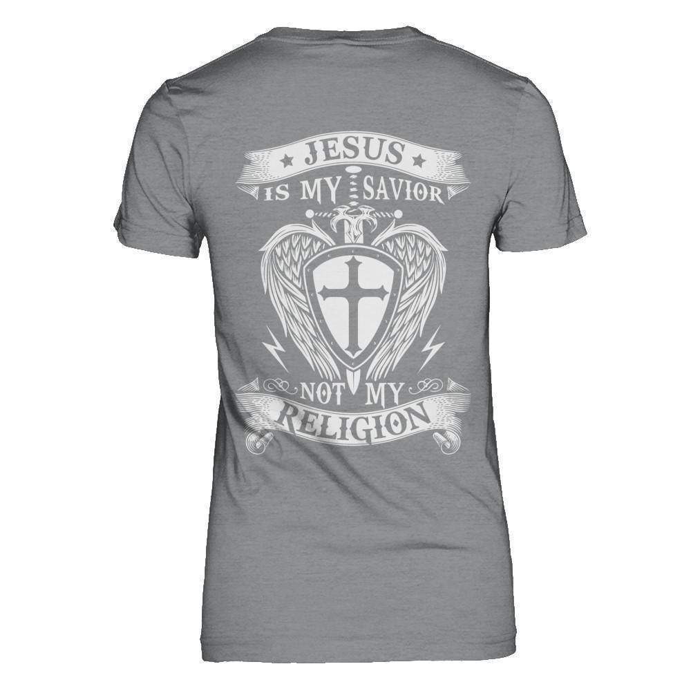 Knight Templar Jesus Is My Savior Not My Religion-T-Shirt & Hoodie-Women's T-Shirt-Sport Grey