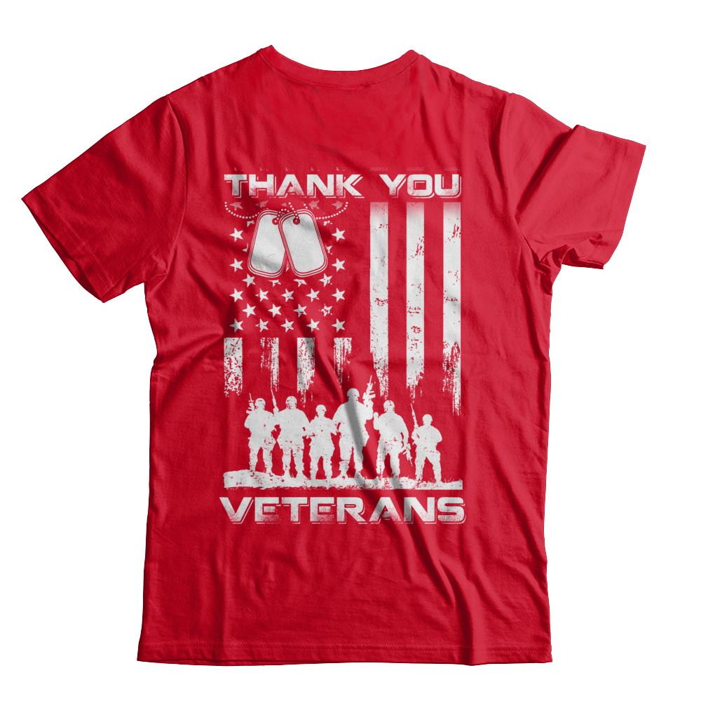 Veteran Thank You Veterans American Flag-T-Shirt & Hoodie-Premium T-Shirt-Red