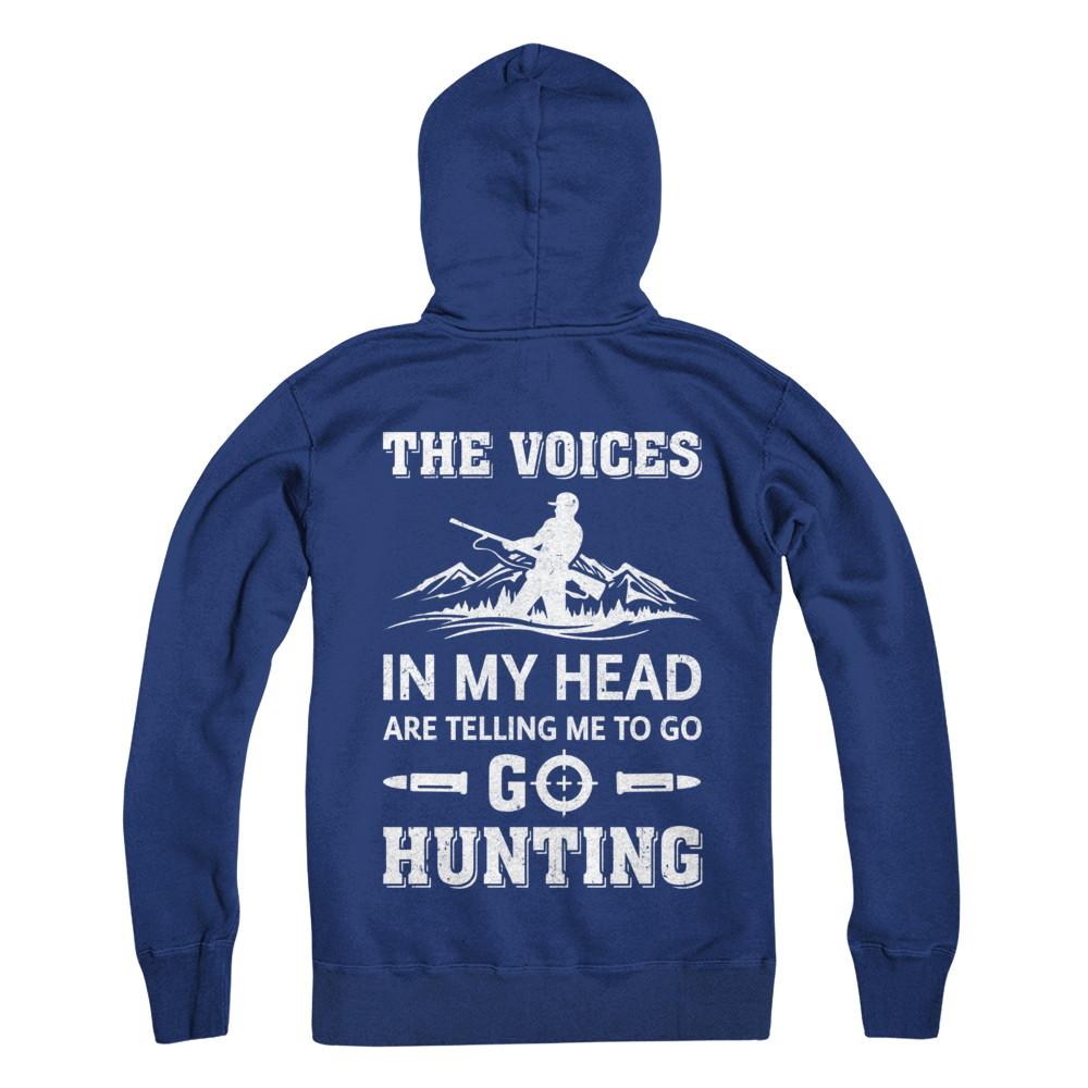 The Voices In My Head Are Telling Me To Go Hunting-T-Shirt & Hoodie-Pullover Hoodie-Deep Royal