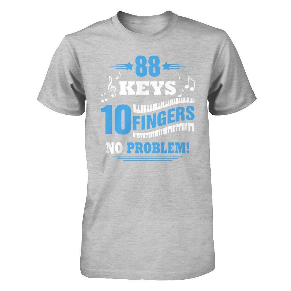 88 Keys 10 Fingers No Problem Piano-T-Shirt & Hoodie-Premium T-Shirt-Heather Gray