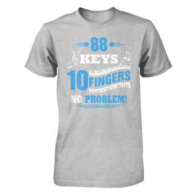 88 Keys 10 Fingers No Problem Piano-T-Shirt & Hoodie-Premium T-Shirt-Heather Gray