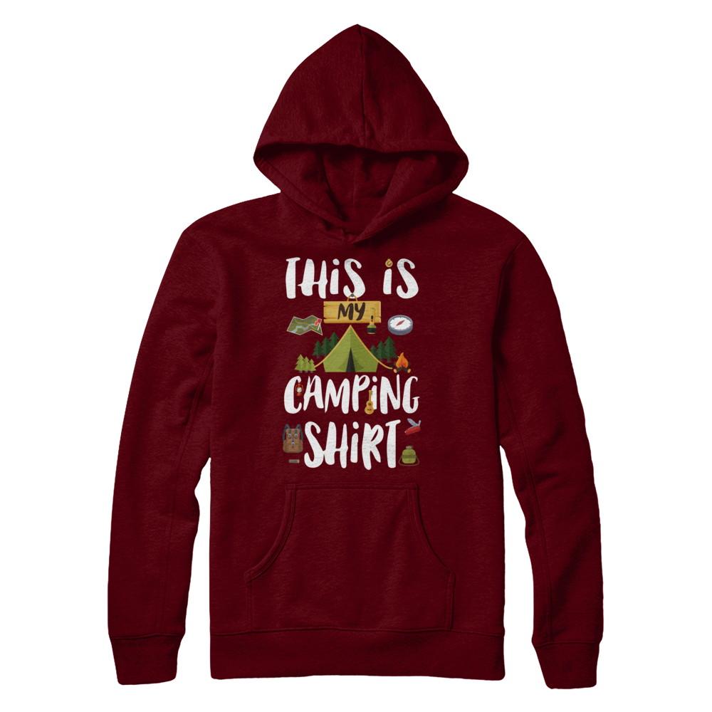Funny This Is My Camping-T-Shirt & Hoodie-Pullover Hoodie-Maroon