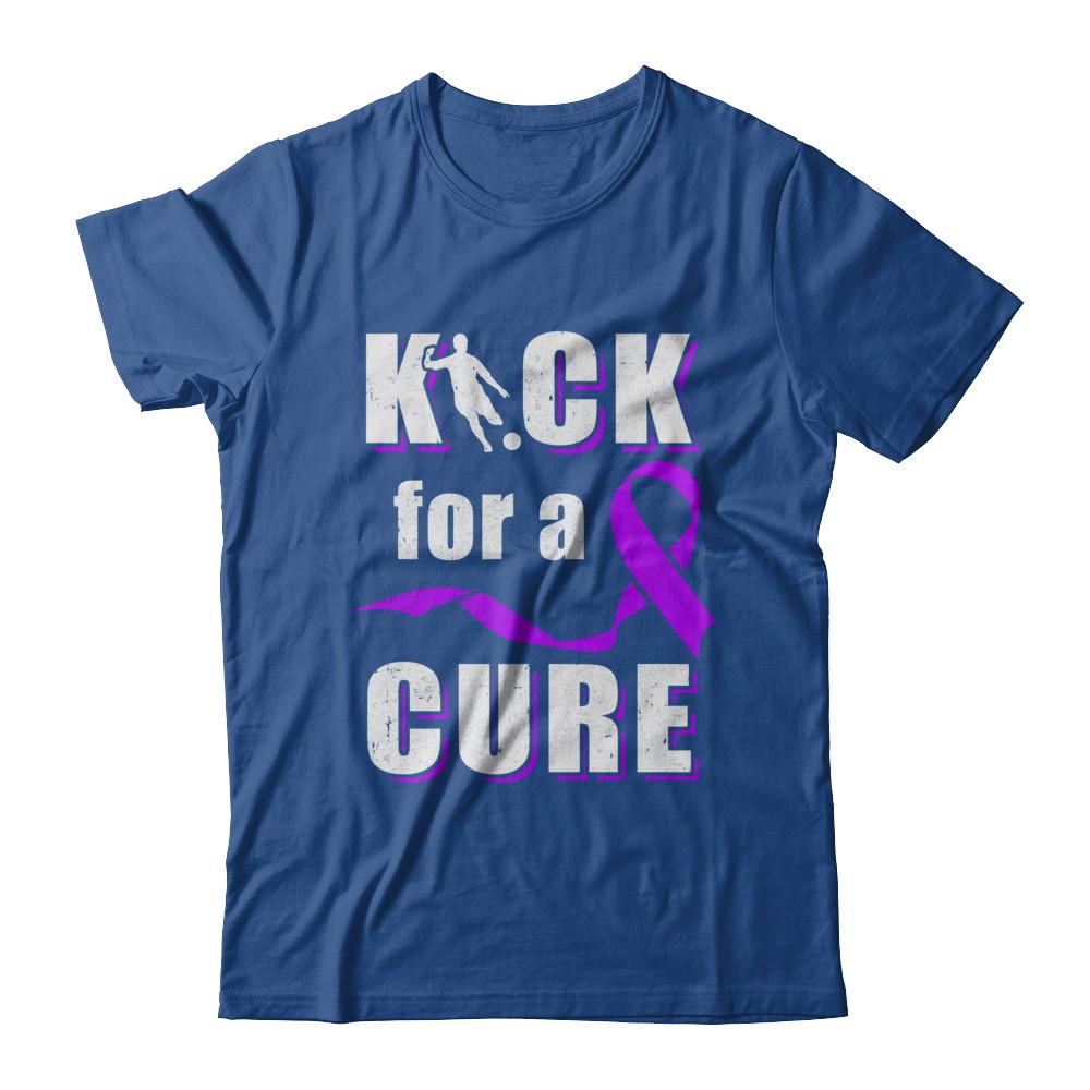 Kick For A Cure Soccer Alzheimers Pancreatic Lupus Awareness-T-Shirt & Hoodie-Classic T-Shirt-Royal