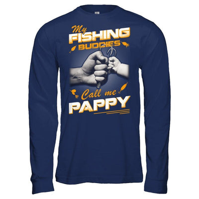 My Fishing Buddies Call Me Pappy-T-Shirt & Hoodie-Long Sleeve T-Shirt-Navy