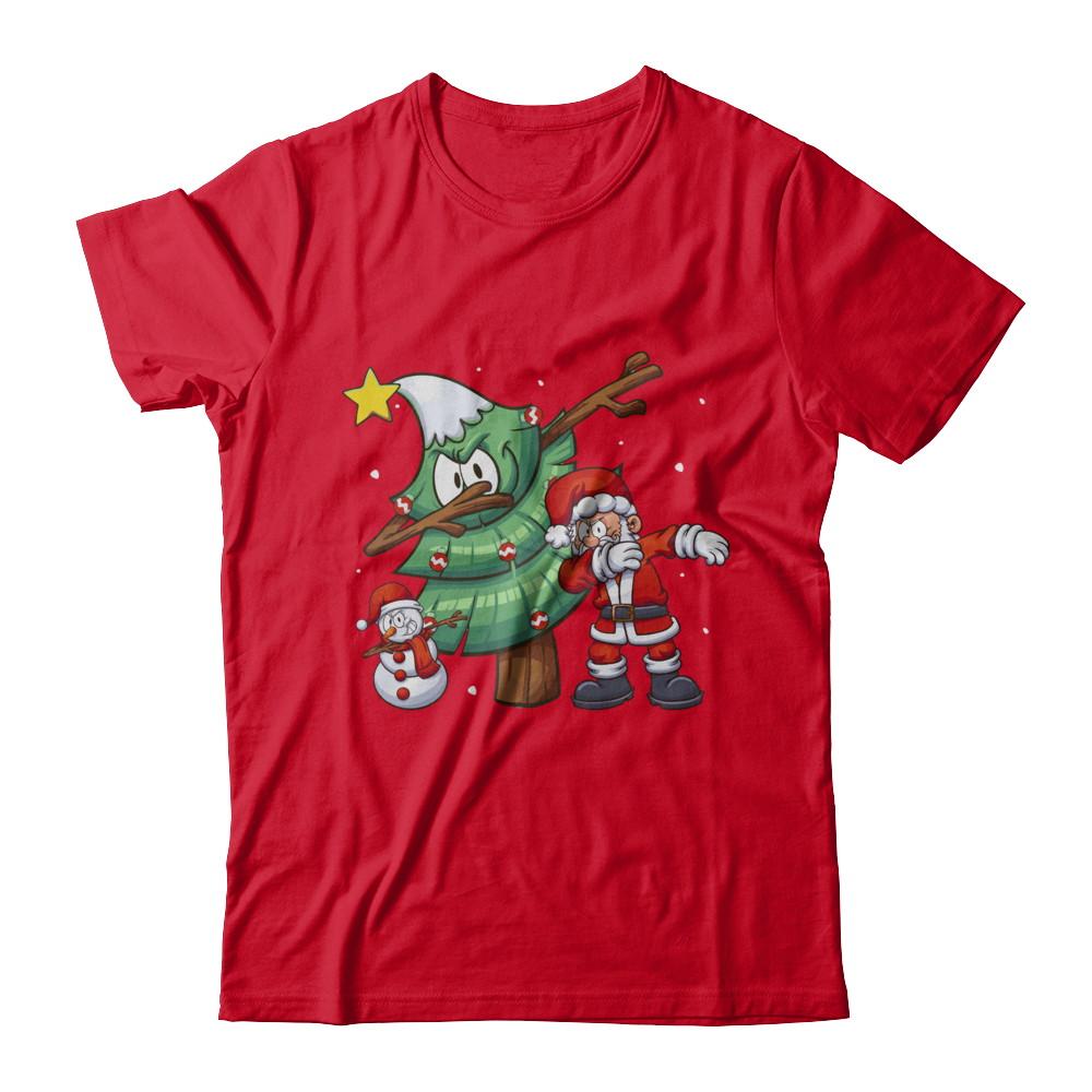 Dabbing Santa Through The Snow-T-Shirt & Sweatshirt-Premium T-Shirt-Red