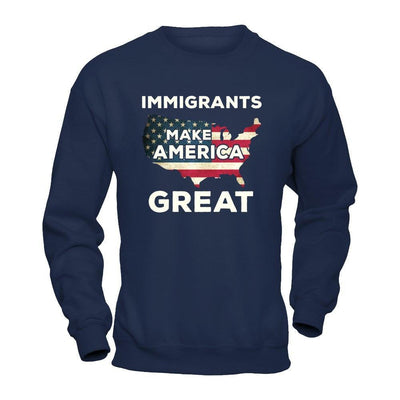 Immigrants Make American Great-T-Shirt & Hoodie-Crewneck Sweatshirt-Navy