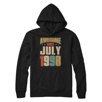 Vintage Retro Awesome Since July 1998 23th Birthday-T-Shirt & Hoodie-Pullover Hoodie-Black
