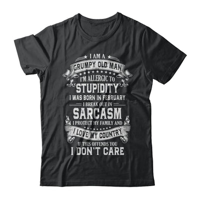 I Am A Grumpy Old Man I Was Born In February Birthday-T-Shirt & Hoodie-Classic T-Shirt-Black