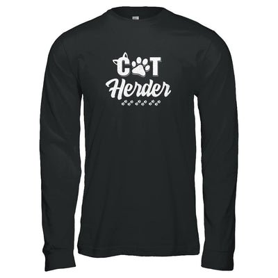 Cat Herder Funny Herding Cats Gift-T-Shirt & Tank Top-Long Sleeve T-Shirt-Black
