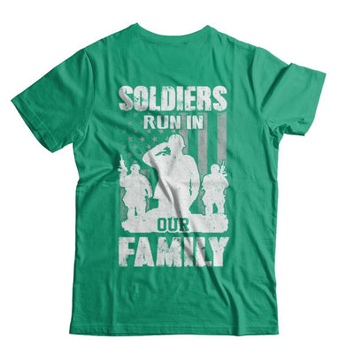 Soldiers Run In Our Family Veteran Dad Son-T-Shirt & Hoodie-Classic T-Shirt-Kelly Green