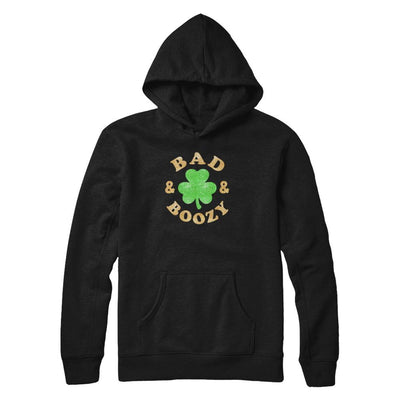 Bad And Boozy Funny St Patrick's Day-T-Shirt & Tank Top-Pullover Hoodie-Black