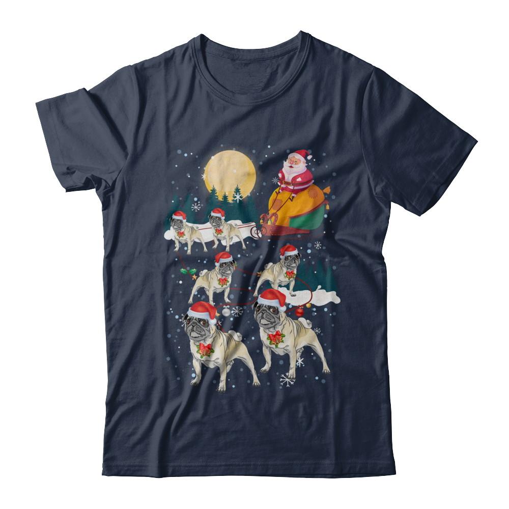 Dog Reindeer Pug Christmas Gift-T-Shirt & Sweatshirt-Classic T-Shirt-Navy