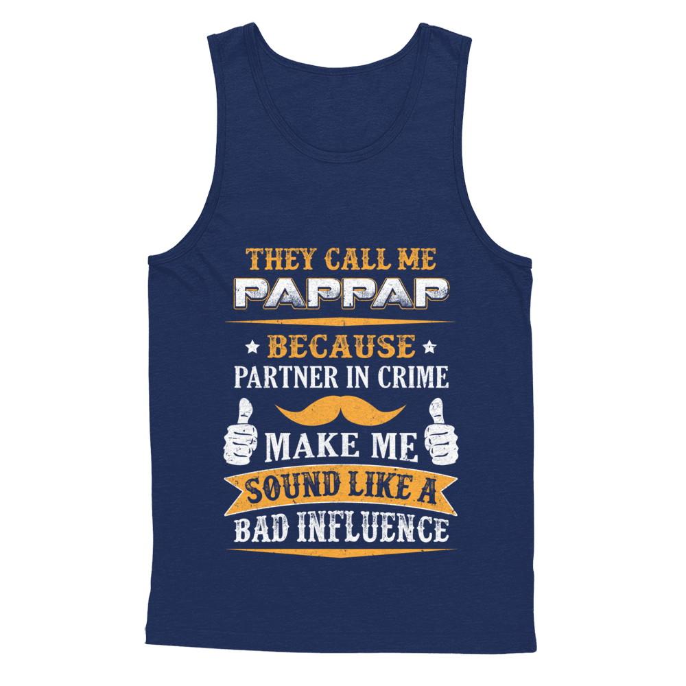 They Call Me Pappap Because Partner In Crime-T-Shirt & Hoodie-Unisex Tank-Navy