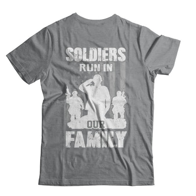 Soldiers Run In Our Family Veteran Dad Son-T-Shirt & Hoodie-Classic T-Shirt-Sport Grey