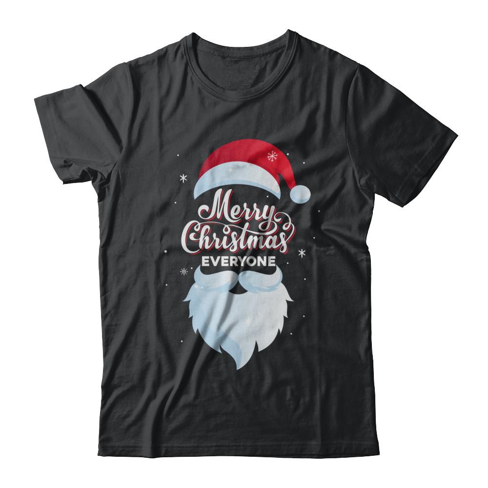 Santa Claus Merry Christmas Everyone Message For Xmas-T-Shirt & Sweatshirt-Classic T-Shirt-Black