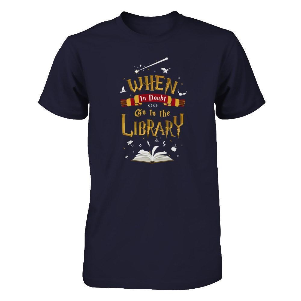 When In Doubt Go To The Library-T-Shirt & Hoodie-Premium T-Shirt-Midnight Navy
