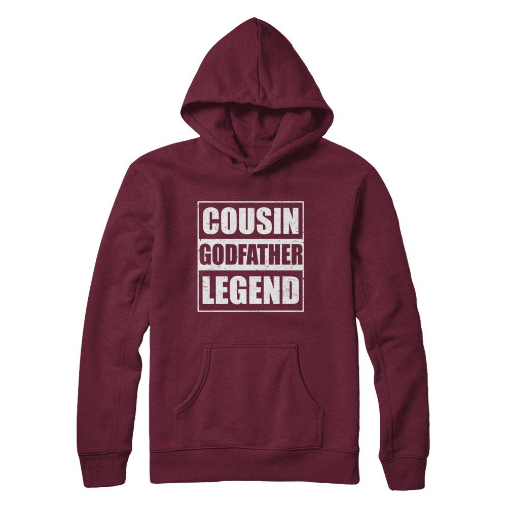 Cousin God-Father Legend Family Funny Fathers Day Gift-T-Shirt & Hoodie-Pullover Hoodie-Maroon