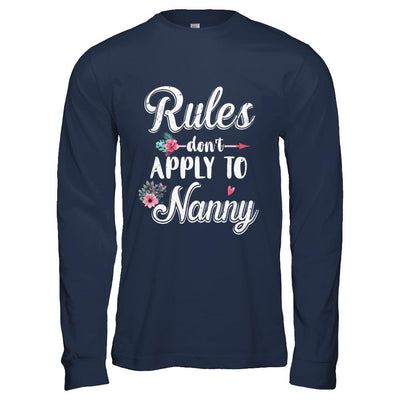 Grandmother Rules Don't Apply To Nanny-T-Shirt & Hoodie-Long Sleeve T-Shirt-Navy