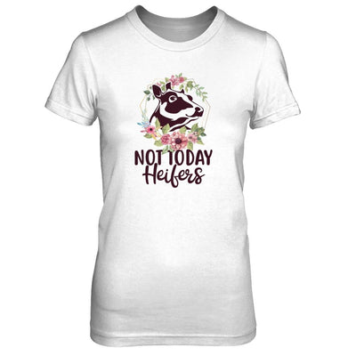 Funny Farmer Women Girl Cow Not Today Heifer-T-Shirt & Tank Top-Women's T-Shirt-Heather Grey