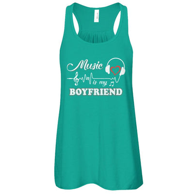 Funny Music Is My Boyfriend Music-T-Shirt & Tank Top-Women's Flowy Racerback Tank-Kelly