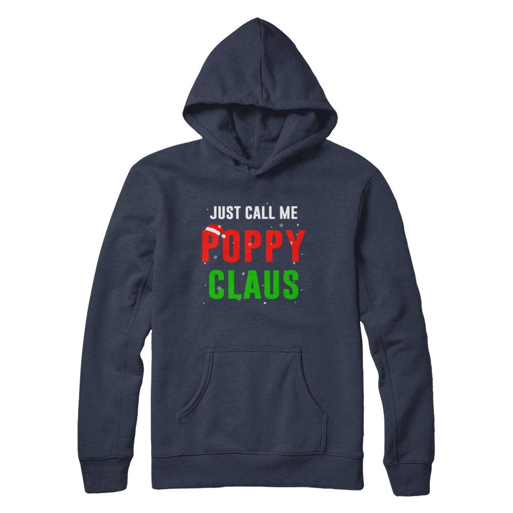 Santa Poppy Claus Matching Family Christmas Pajamas-T-Shirt & Sweatshirt-Pullover Hoodie-Navy