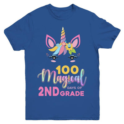 100 Magical Days Of 2Nd Grade School Unicorn Girl Gift Youth-Youth Shirt-Youth T-Shirt-Royal