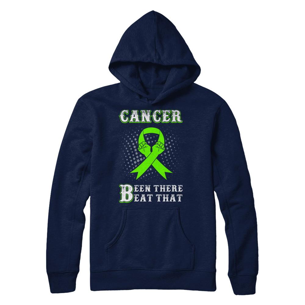 Liver Cancer Been There Beat That Awareness Green Ribbon-T-Shirt & Hoodie-Pullover Hoodie-Navy