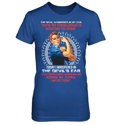 I Whispered Devil Ear Woman Who Was Born In April-T-Shirt & Hoodie-Women's T-Shirt-Royal