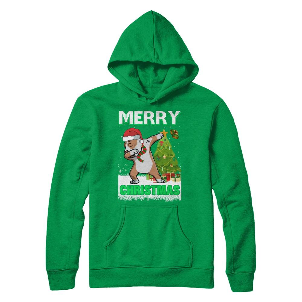 Cute Pit bull Claus Merry Christmas Ugly Sweater-T-Shirt & Sweatshirt-Pullover Hoodie-Irish Green