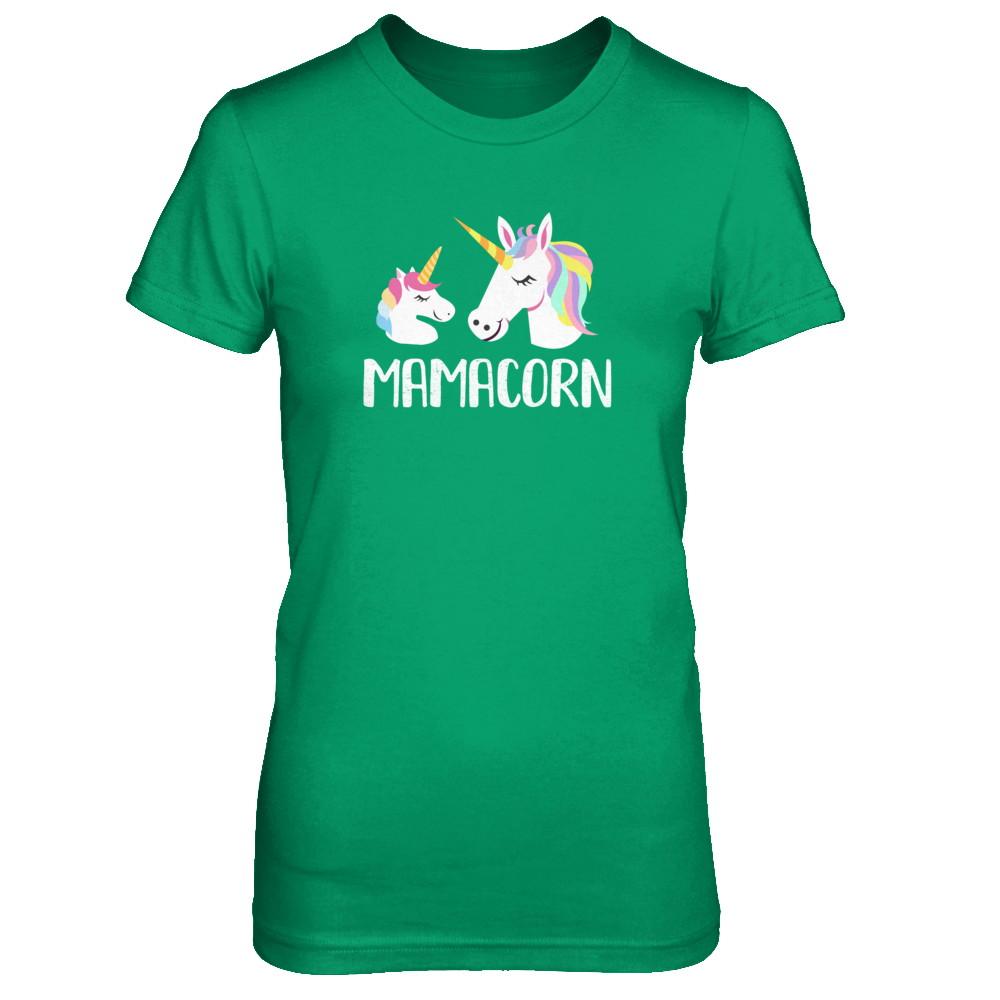 Mamacorn Unicorn Mom And Baby Mothers Day-T-Shirt & Tank Top-Women's T-Shirt-Irish Green