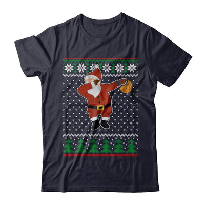 Dabbing Santa Basketball Ugly Sweater Christmas-T-Shirt & Sweatshirt-Premium T-Shirt-Midnight Navy