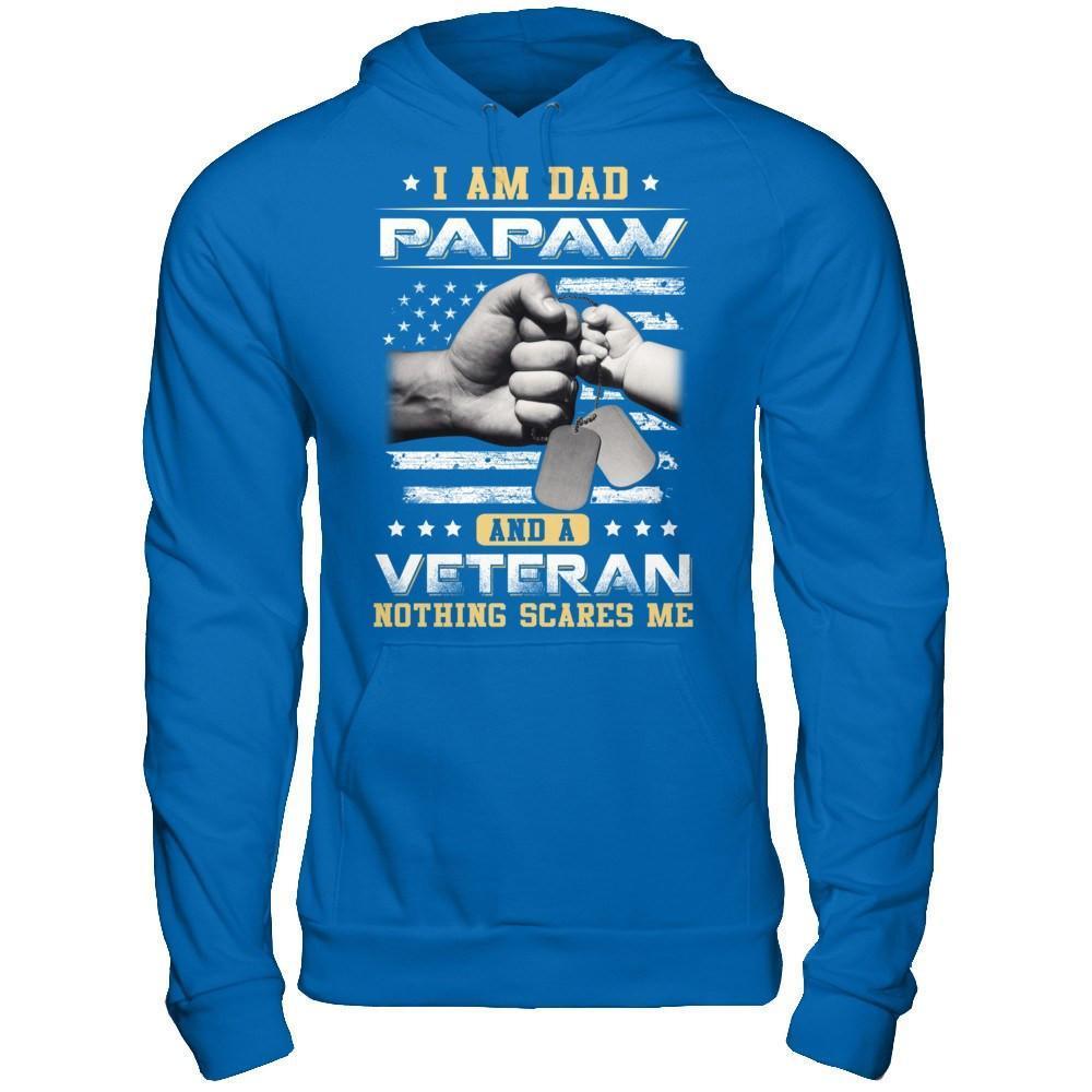 I'm A Dad PaPaw And A Veteran Nothing Scares Me-T-Shirt & Hoodie-Pullover Hoodie-Royal