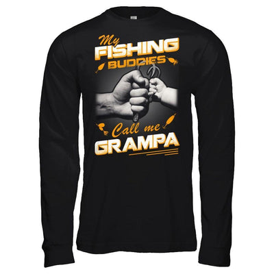 My Fishing Buddies Call Me Grampa-T-Shirt & Hoodie-Long Sleeve T-Shirt-Black