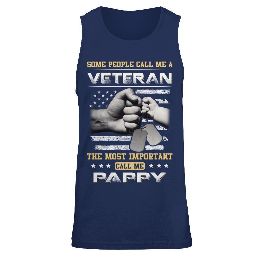 Some People Call Me Veteran The Most Important Call Me Pappy-T-Shirt & Hoodie-Unisex Tank-Navy