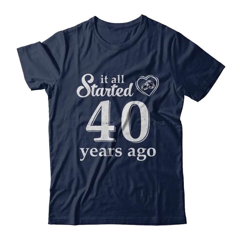 40Th Wedding Anniversary Married Couples 1981 Husband Wife-T-Shirt & Hoodie-Classic T-Shirt-Navy