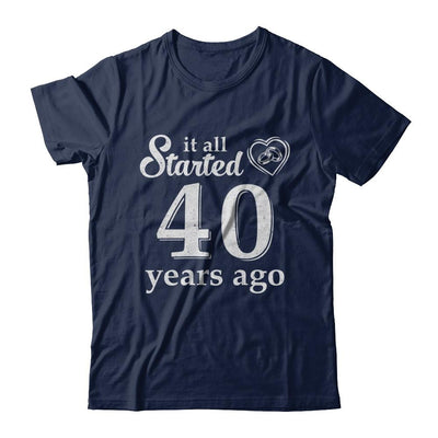 40Th Wedding Anniversary Married Couples 1981 Husband Wife-T-Shirt & Hoodie-Classic T-Shirt-Navy