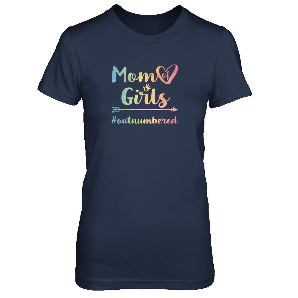 Mom Of Girls Outnumbered-T-Shirt & Tank Top-Women's T-Shirt-Navy