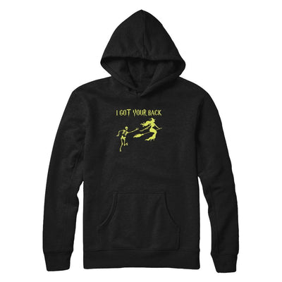 Funny Witch Skeleton Halloween I Got Your Back-T-Shirt & Tank Top-Pullover Hoodie-Black