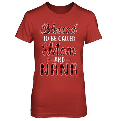 Red Buffalo Plaid Blessed To Be Called Mom And Nana-T-Shirt & Hoodie-Women's T-Shirt-Red