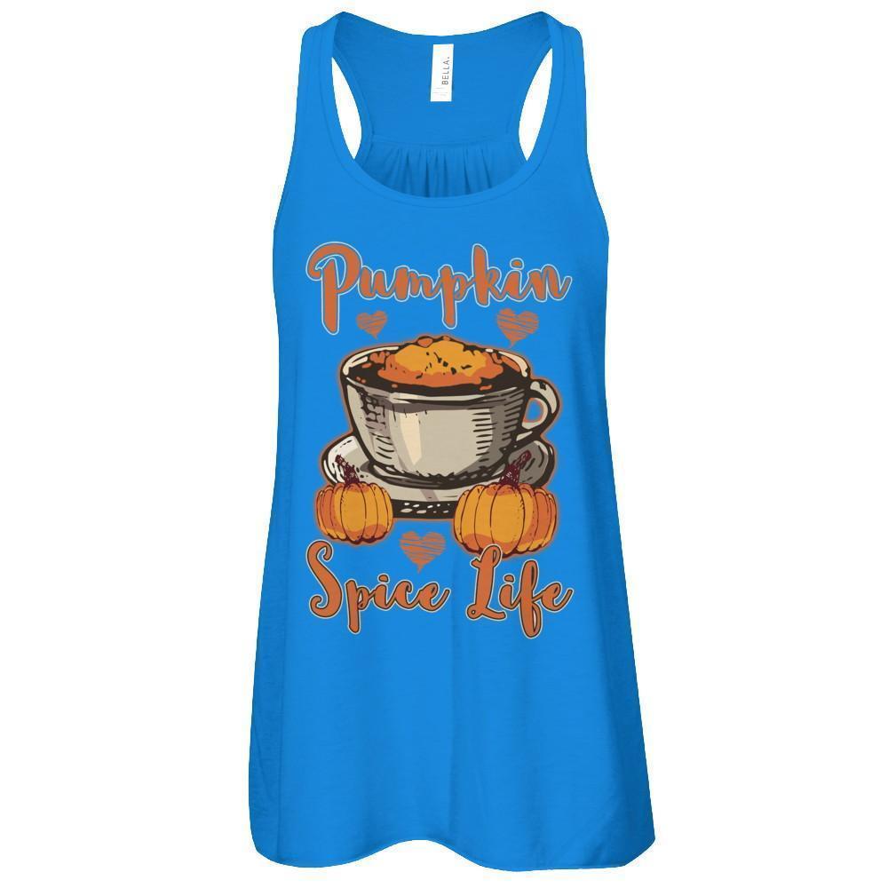 Pumpkin Spice Life Coffee Autumn Life Season-T-Shirt & Tank Top-Women's Flowy Racerback Tank-True Royal