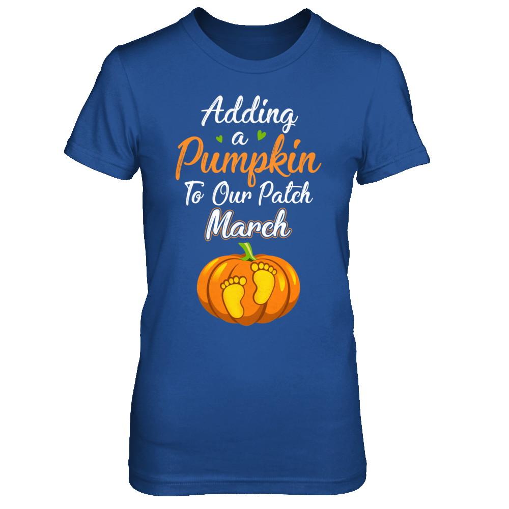 Halloween Pumpkin Pregnancy Mom Due Date In March 2021-T-Shirt & Hoodie-Women's T-Shirt-Royal