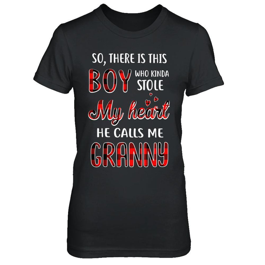 This Boy Who Kinda Stole My Heart He Calls Me Granny-T-Shirt & Hoodie-Women's T-Shirt-Black