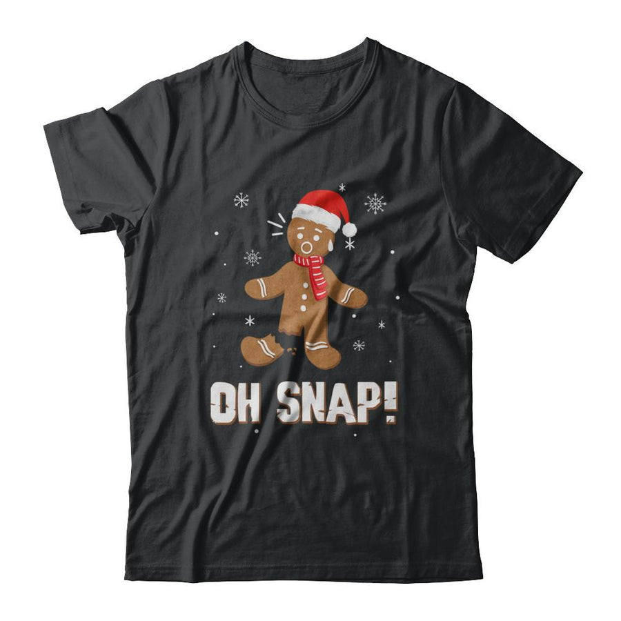 Oh Snap Funny Gingerbread Man Cute Christmas-T-Shirt & Sweatshirt-Classic T-Shirt-Black